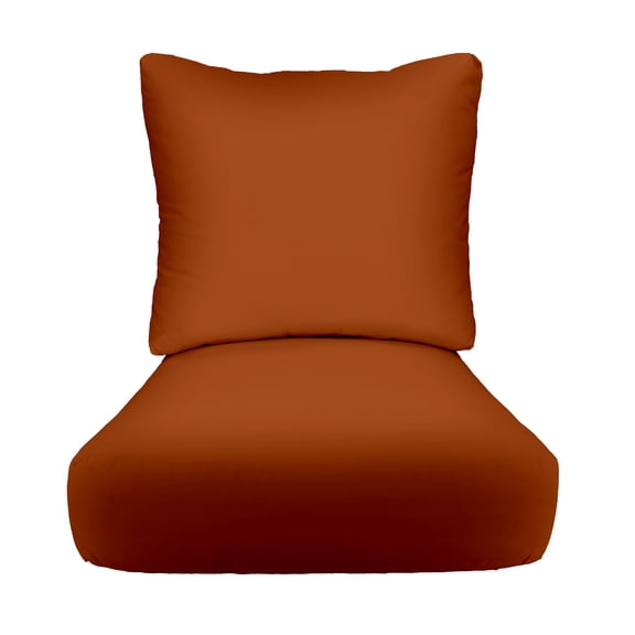 RSH Décor Indoor Outdoor Sunbrella Deep Seating Cushion Set, 24”x 24” x 5” Seat and 25” x 21” Back, Canvas Rust