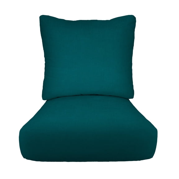 RSH Décor Indoor Outdoor Sunbrella Deep Seating Cushion Set, 25”x 25” x 5” Seat and 25” x 21” Back, Spectrum Peacock