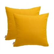 RSH Décor Indoor Outdoor Sunbrella Set of 2 Square Pillows 24" x 24", Canvas Sunflower Yellow