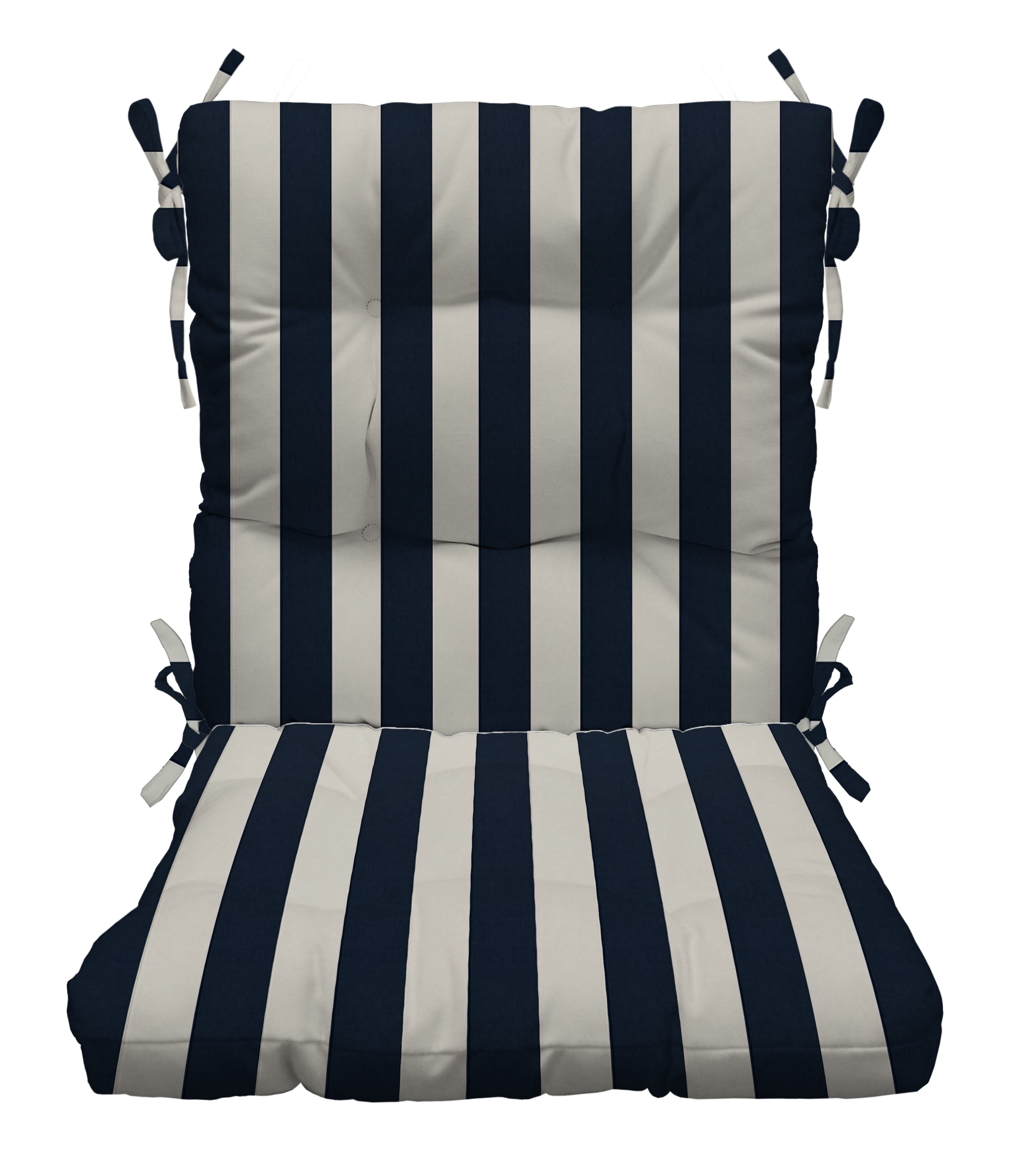 RSH Décor Indoor Outdoor Tufted High Back Chair Cushion, Navy Blue - Main Image