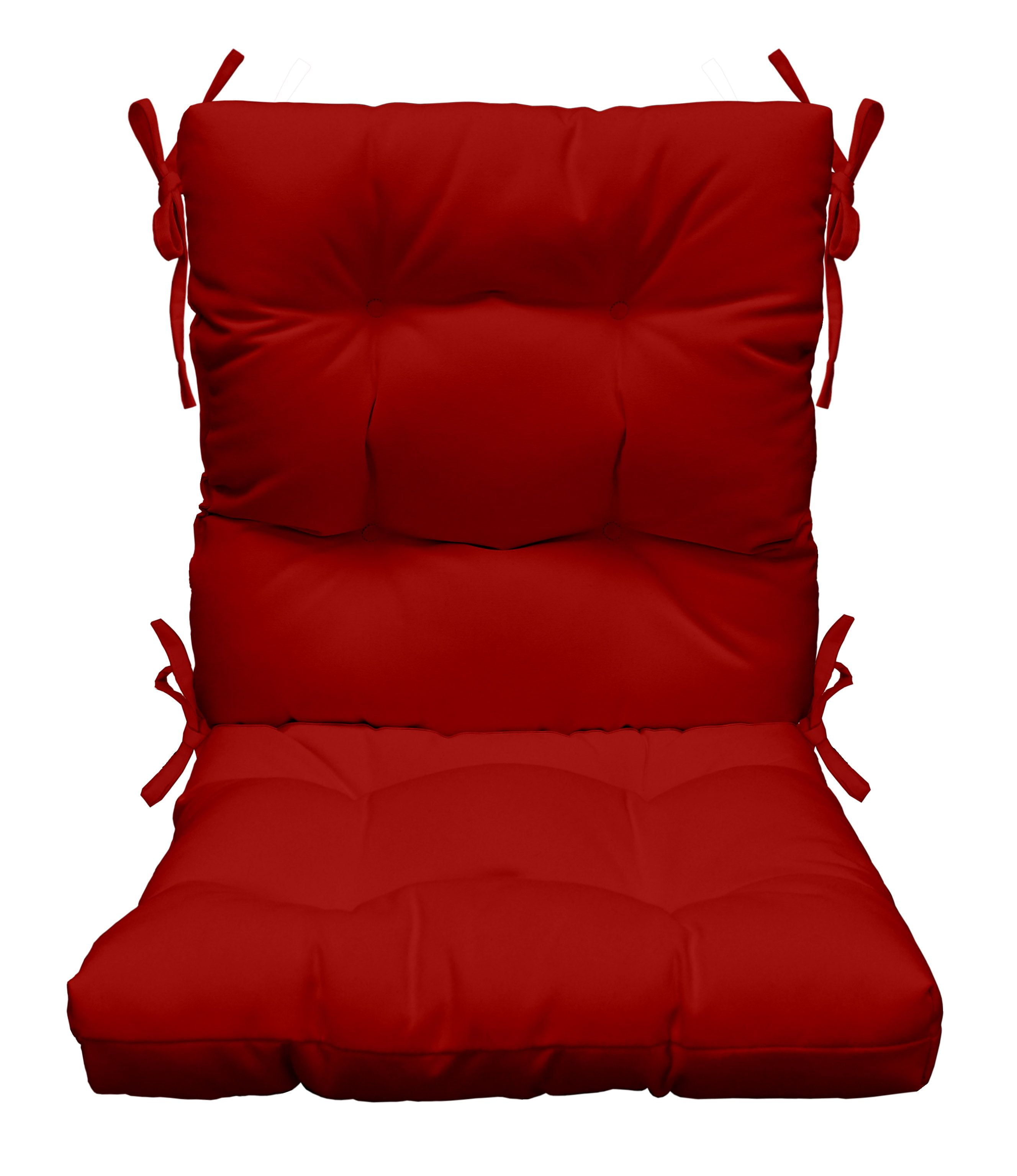 RSH Décor Indoor Outdoor Tufted High Back Chair Cushion, Red