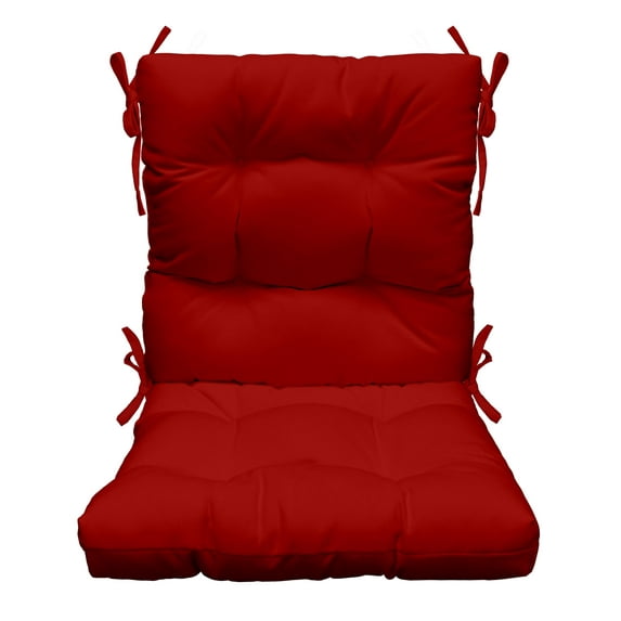 RSH Décor Indoor Outdoor Tufted High Back Chair Cushion, Red