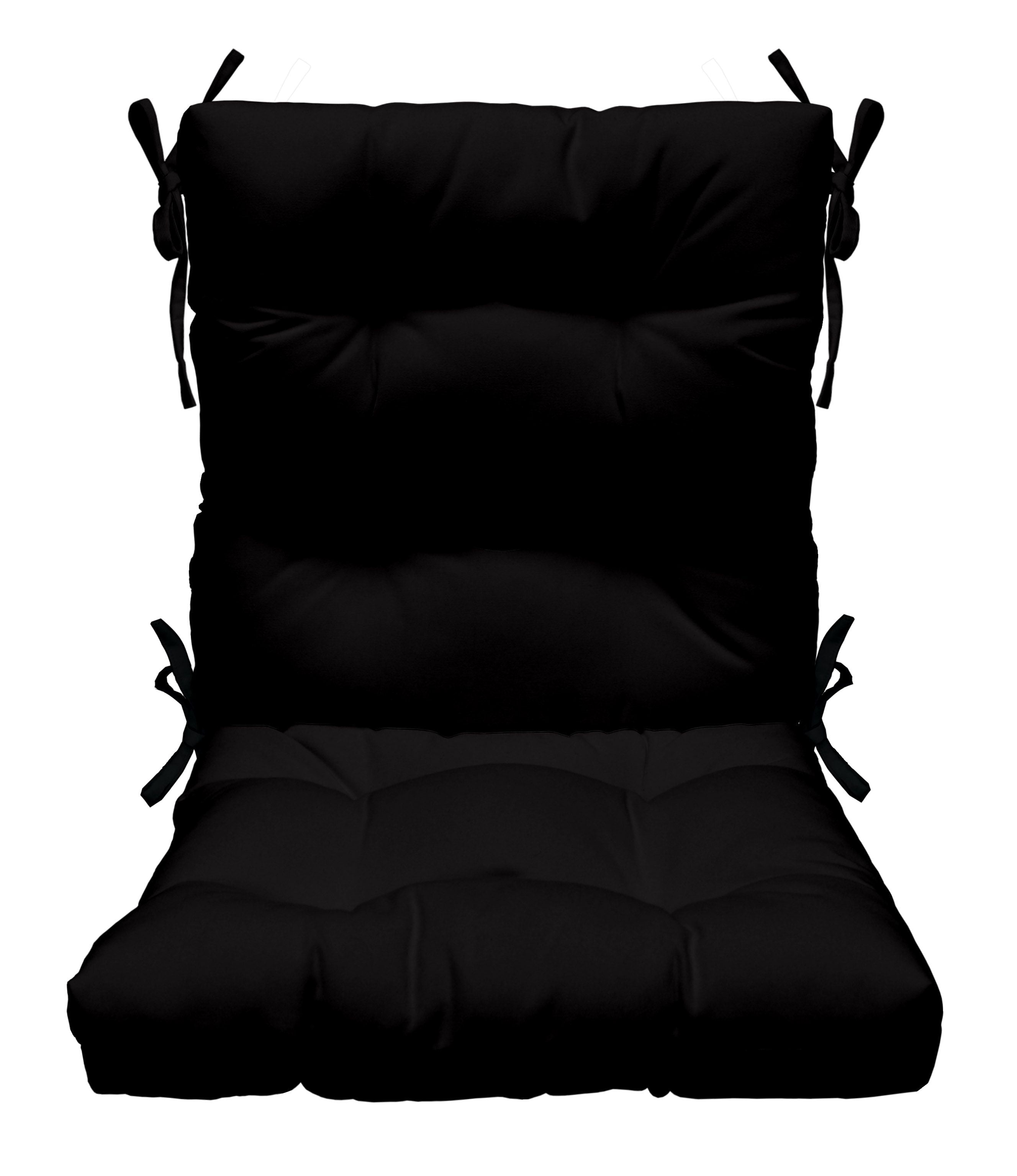 RSH Décor Indoor Outdoor Tufted Mid Back Chair Cushion, Black