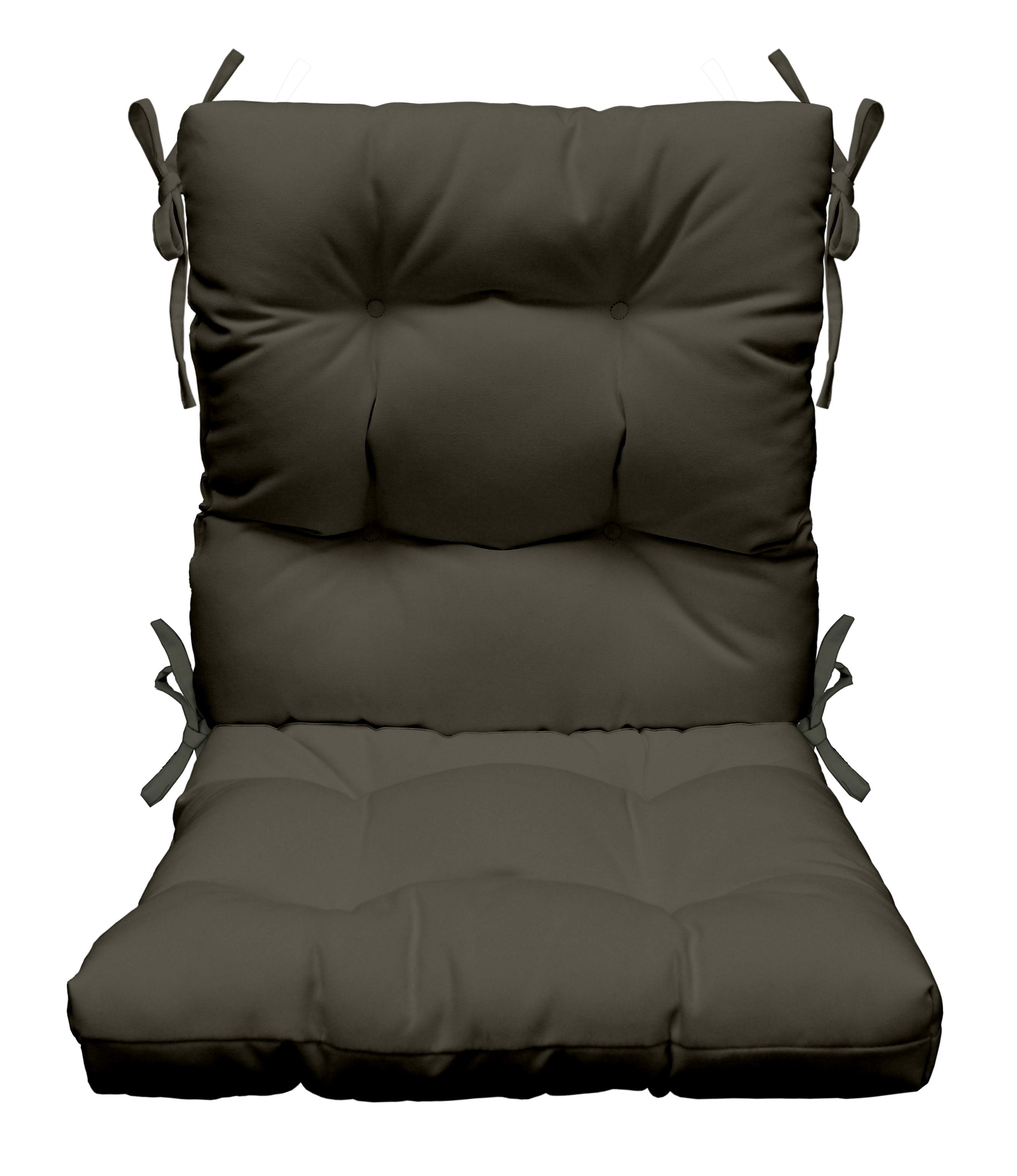 RSH Décor Indoor Outdoor Tufted Mid Back Chair Cushion, Grey