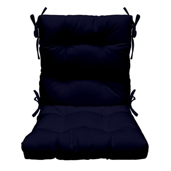 RSH Décor Indoor Outdoor Tufted Mid Back Chair Cushion, Navy Blue