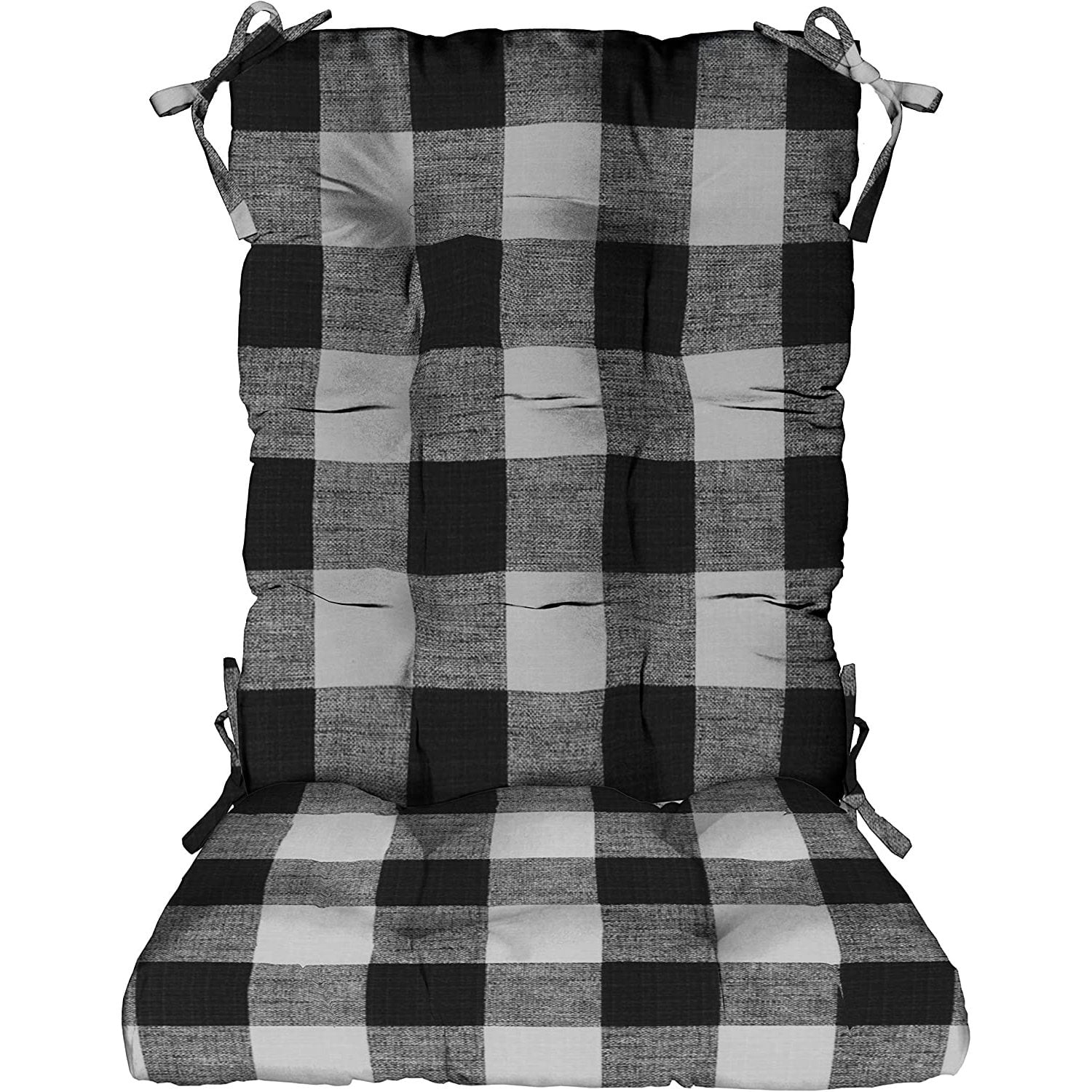 Black and white plaid rocking chair cushions store
