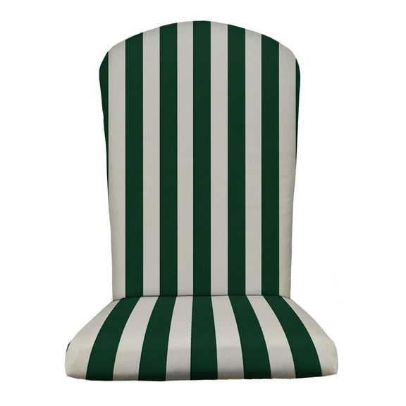 RSH Décor Outdoor Foam Adirondack Chair Seat Cushion, Hunter Green & White Stripe