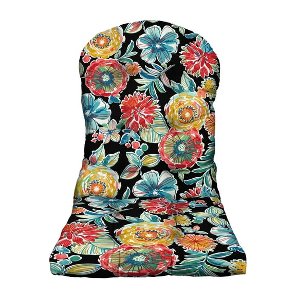 RSH Décor Outdoor Patio Single Tufted Adirondack Chair Seat Cushion, Colsen Noir