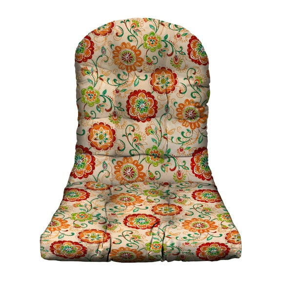 RSH Décor Outdoor Patio Single Tufted Adirondack Chair Seat Cushion, Fanfare Sonoma Cream Floral