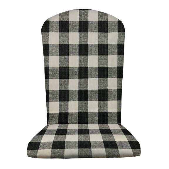 RSH Décor Outdoor Single Foam Adirondack Chair Seat Cushion, Black Buffalo Plaid