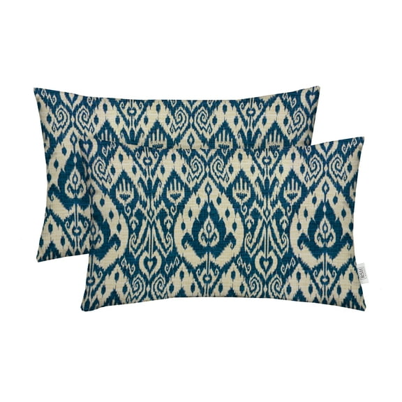 RSH DECOR 20 x 12 in Ashmore Marine Blue Space Plain Polyester Furniture Pillow, Washable Set of 2