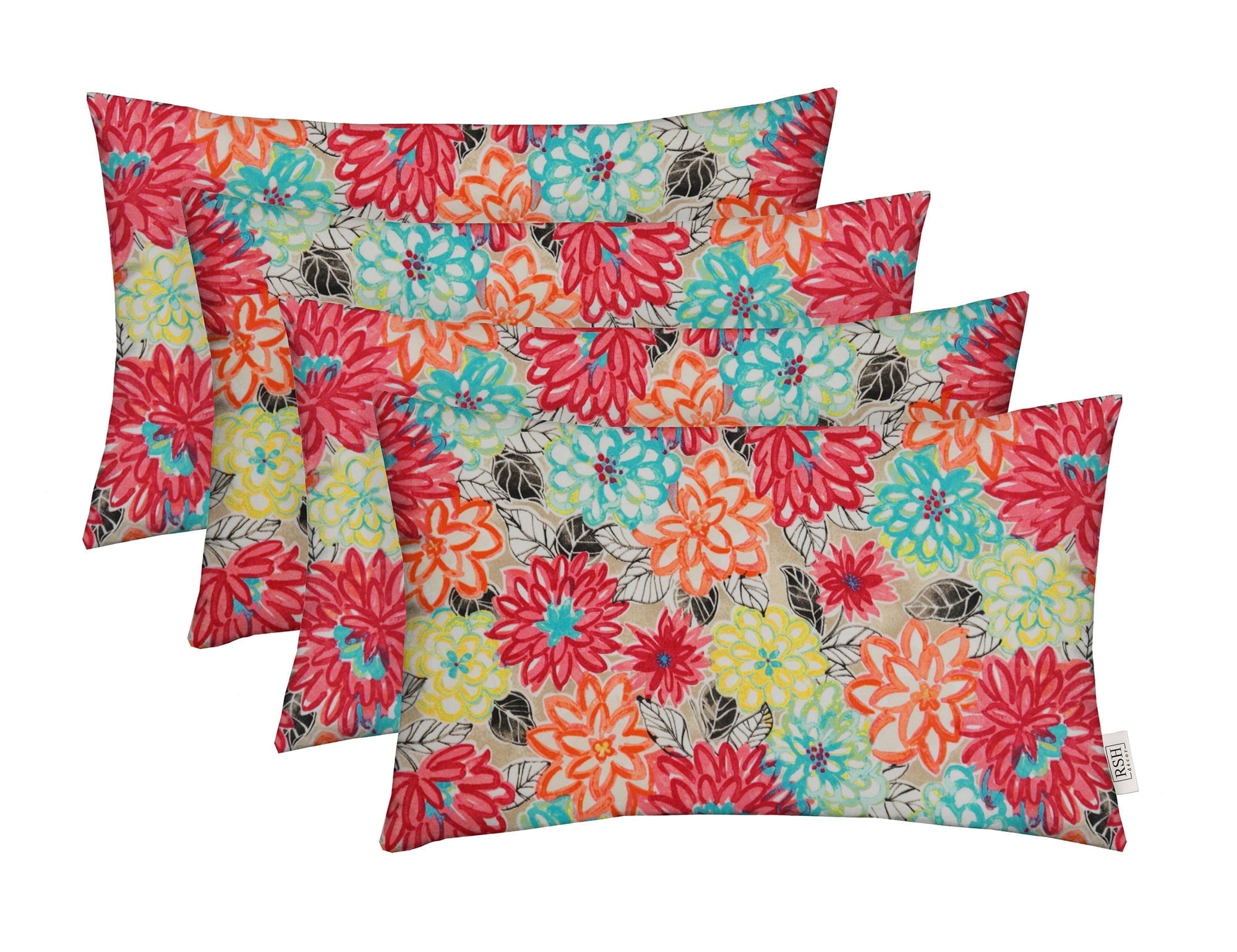 RSH DECOR Lumbar Support Pillows, UV Resistant (4Counts)