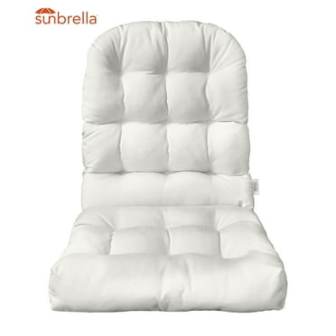 RSH DECOR: Sunbrella Tufted Adirondack Chair Cushion | 42.5” x 21” | Sunbrella Performance Fabric | Water and Fade-Resistant | Canvas White
