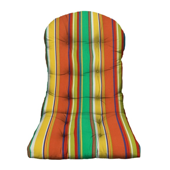 RSH DECOR: Tufted Adirondack Cushion | All-Weather Fabric | Bright Colorful Stripe