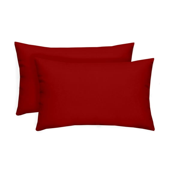 RSH Decor: 2 Lumbar Support Pillows | 20" x 12" | All-Weather Spun Fabric | Red