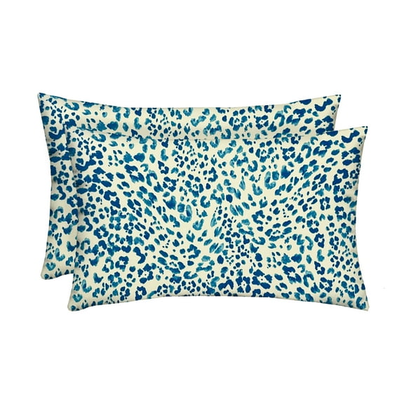 RSH Decor: 2 Lumbar Support Pillows | 20" x 12" | All-Weather Spun Fabric | Sunny Spot Blue