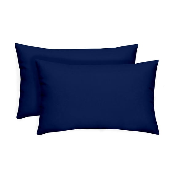 RSH Decor: 2 Lumbar Support Pillows | 20" x 12" | All-Weather Spun Fabric | Veranda Blue