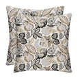 thumbnail image 1 of RSH Decor: 2 Square Throw Pillows | 17" x 17" | All-Weather Spun Fabric | Dailey Pewter Black, 1 of 6
