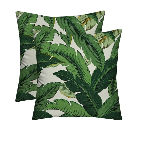 RSH Decor: 2 Square Throw Pillows | 24" x 24" | All-Weather Spun Fabric | Swaying Palms Aloe