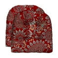 thumbnail image 1 of RSH Decor: 2 Tufted Wicker U-Shape Cushions | 19" x 19" | All-Weather Spun Fabric | Eastman Berry Red Paisley, 1 of 6