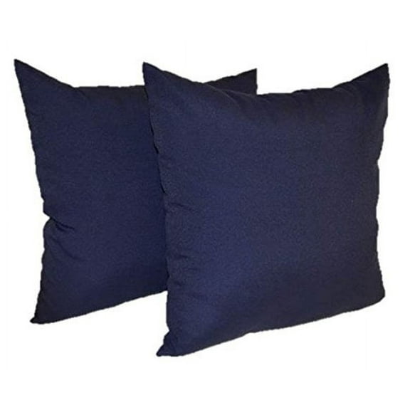 RSH Decor 24" x 24" Navy Blue Oversized Decorative Pillows, Solid Print, Water Resistant (2 Count)