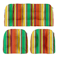thumbnail image 1 of RSH Decor: 3-Piece Wicker Tufted Cushion Set | Standard | All-Weather Spun Fabric | Bright Colorful Stripe, 1 of 6
