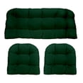 thumbnail image 1 of RSH Decor: 3-Piece Wicker Tufted Cushion Set | Standard | All-Weather Spun Fabric | Hunter Green, 1 of 6