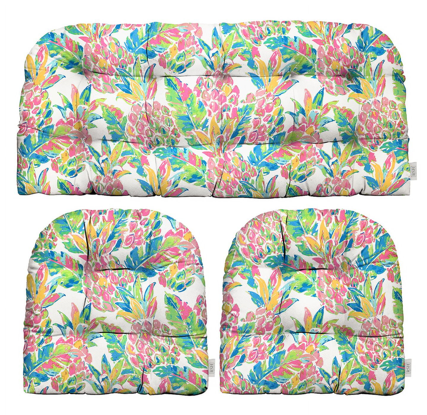 3 Piece Wicker Cushion Set