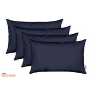 RSH Decor 4 Lumbar Support Pillows Made with Sunbrella Performance Fabric | 20" x 12" | Canvas Navy Blue
