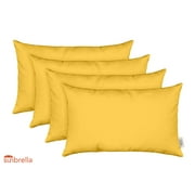 RSH Decor: 4 Lumbar Support Pillows Made with Sunbrella Performance Fabric | 20" x 12" | Canvas Sunflower Yellow