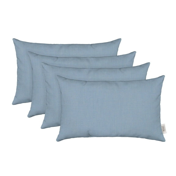 RSH Decor: 4 Lumbar Support Pillows Made with Sunbrella Performance Fabric | 26" x 16" | Canvas Air Blue