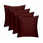RSH Decor: 4 Square Accent Pillows Made with Sunbrella Performance Fabric | 20" x 20" | Canvas Burgundy