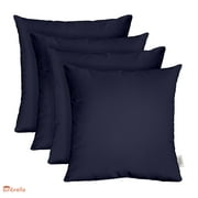 RSH Decor: 4 Square Accent Pillows Made with Sunbrella Performance Fabric | 20" x 20" | Canvas Navy Blue
