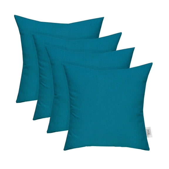 RSH Decor: 4 Square Accent Pillows Made with Sunbrella Performance Fabric | 20" x 20" | Spectrum Peacock