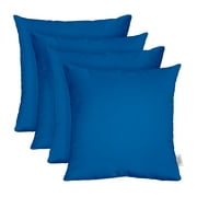 RSH Decor: 4 Square Accent Pillows Made with Sunbrella Performance Fabric | 24" x 24" | Canvas Pacific Blue