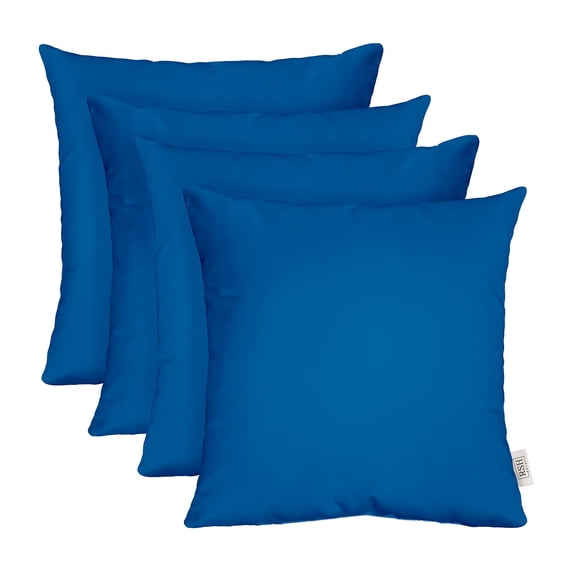 RSH Decor: 4 Square Accent Pillows Made with Sunbrella Performance Fabric | 24" x 24" | Canvas Pacific Blue