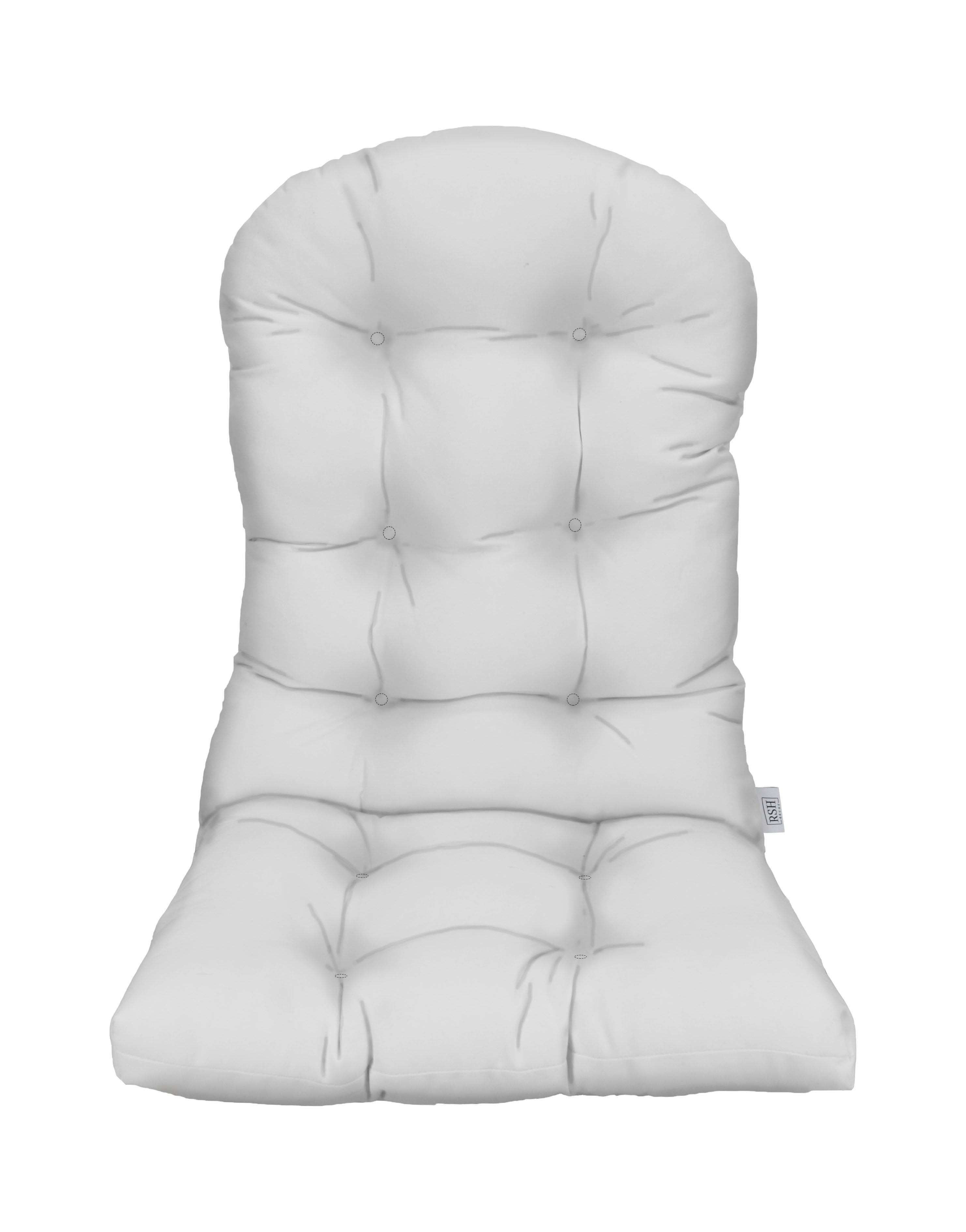 RSH DECOR Tufted Adirondack Cushion Sunbrella Performance Fabric Canvas White