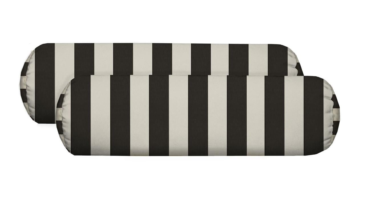 RSH Decor Resort Spa Home Decor Collection 20" x 6" Modern Stripe Neck-roll Throw Pillows, 2 Count