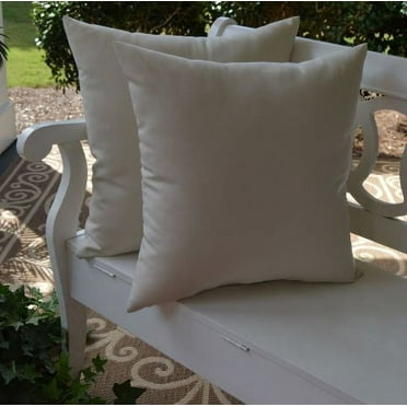 RSH Decor Resort Spa Home Decor Collection 24" x 24" Throw Pillows, Off-White, Solid Print, Set of 2