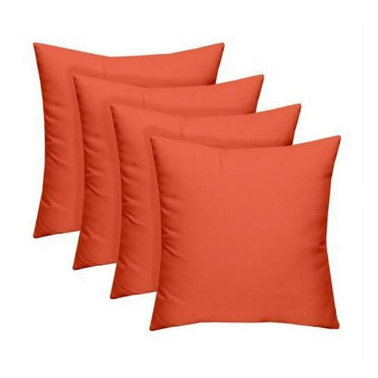 RSH Decor Set of 4 Indoor Outdoor Solid Coral Decorative Throw