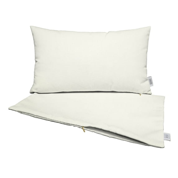 RSH Decor: Sunbrella Pillow Covers Set of 2 | 12" by 20" Lumbar Covers | Weather-Resistant Sunbrella Fabric | Canvas White