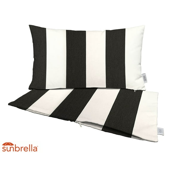 RSH Decor: Sunbrella Pillow Covers Set of 2 | 16" by 26" Lumbar Covers | Weather-Resistant Sunbrella Fabric | Cabana Classic