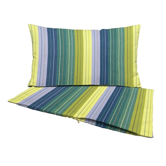 RSH Decor: Sunbrella Pillow Covers Set of 2 | 16" by 26" Lumbar Covers | Weather-Resistant Sunbrella Fabric | Seville Seaside