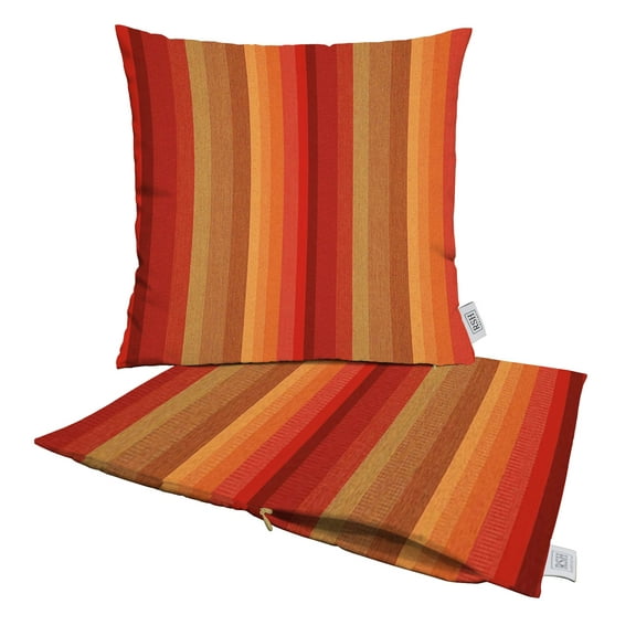 RSH Decor: Sunbrella Pillow Covers Set of 2 | 17" x 17" Square Covers | Weather-Resistant Sunbrella Fabric | Astoria Sunset