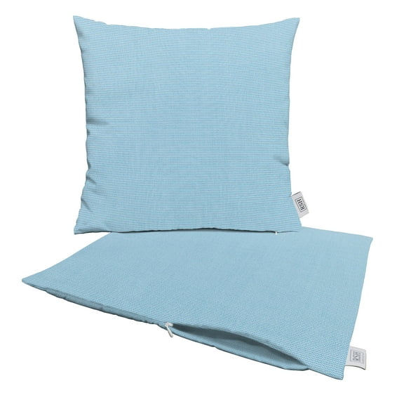 RSH Decor: Sunbrella Pillow Covers Set of 2 | 17" x 17" Square Covers | Weather-Resistant Sunbrella Fabric | Canvas Air Blue