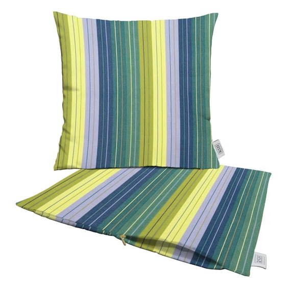 RSH Decor: Sunbrella Pillow Covers Set of 2 | 20" x 20" Square Covers | Weather-Resistant Sunbrella Fabric | Seville Seaside