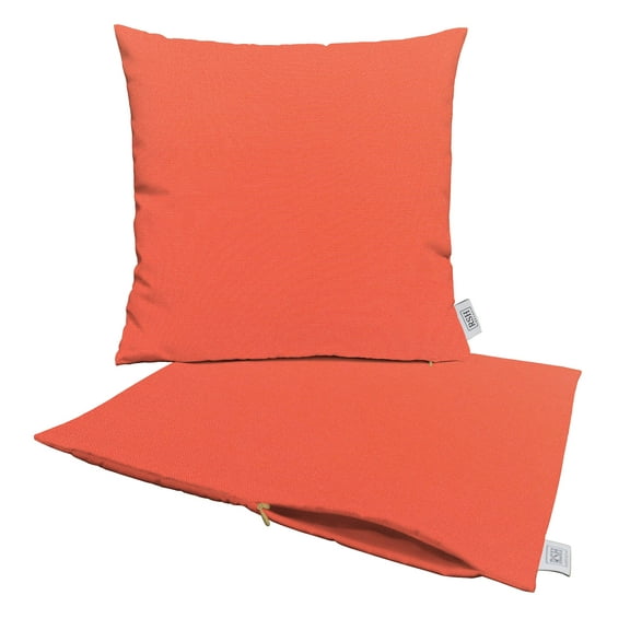 RSH Decor: Sunbrella Pillow Covers Set of 2 | 24" x 24" Square Covers | Weather-Resistant Sunbrella Fabric | Canvas Melon