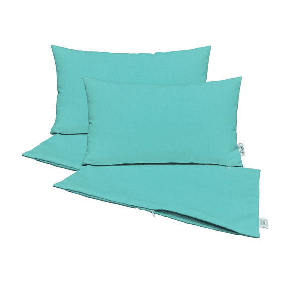 RSH Decor: Sunbrella Pillow Covers Set of 4 | 12" by 20" Lumbar Covers | Weather-Resistant Sunbrella Fabric | Canvas Aruba