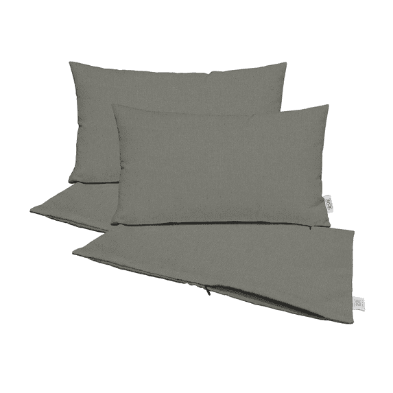 RSH Decor: Sunbrella Pillow Covers Set of 4 | 12" by 20" Lumbar Covers | Weather-Resistant Sunbrella Fabric | Canvas Charcoal