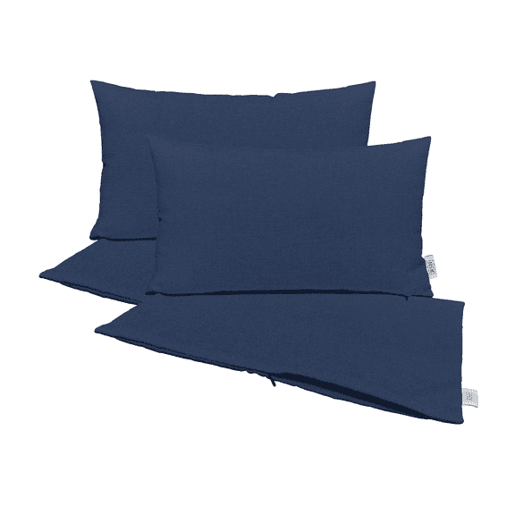 RSH Decor: Sunbrella Pillow Covers Set of 4 | 12" by 20" Lumbar Covers | Weather-Resistant Sunbrella Fabric | Canvas Navy Blue